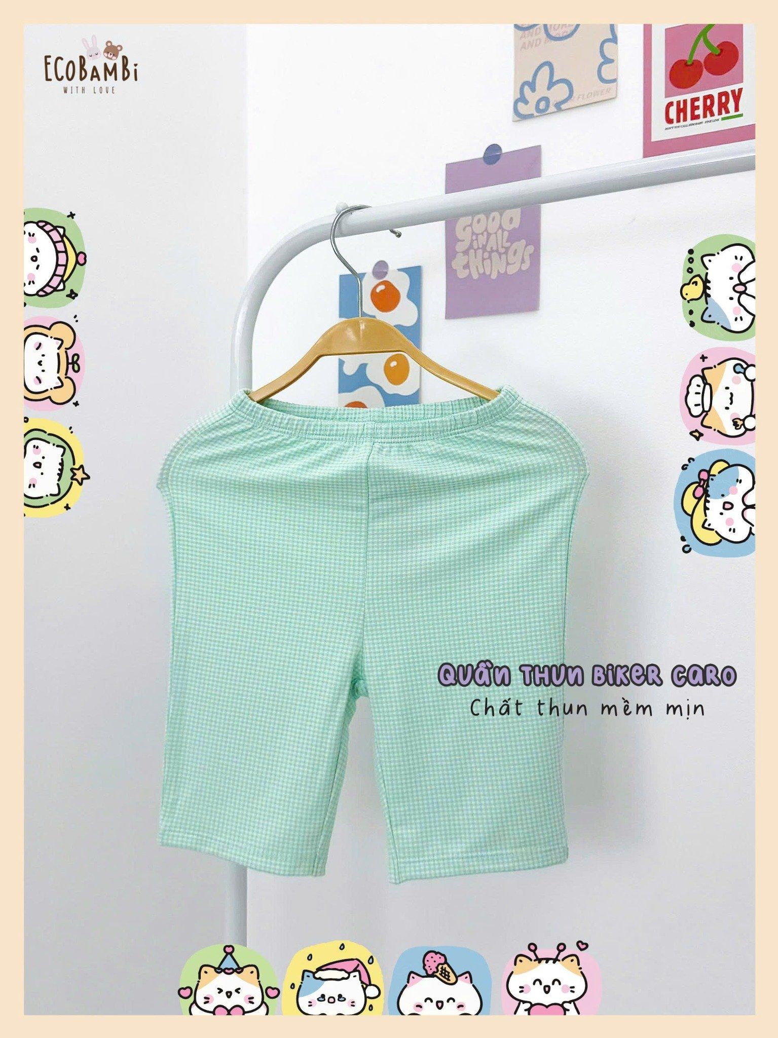  Quần biker thun caro bé gái - 8935334002173 