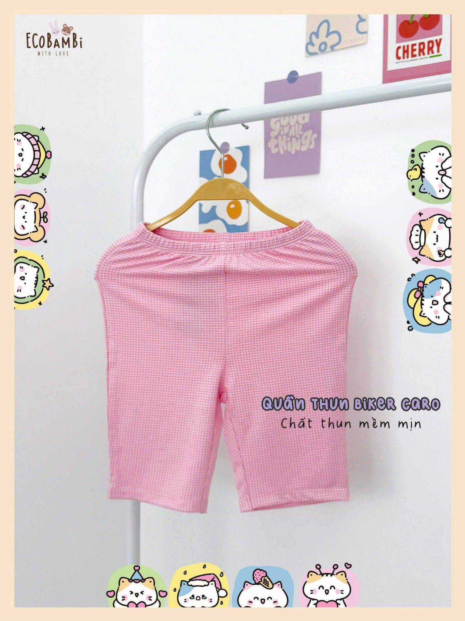  Quần biker thun caro bé gái - 8935334002173 