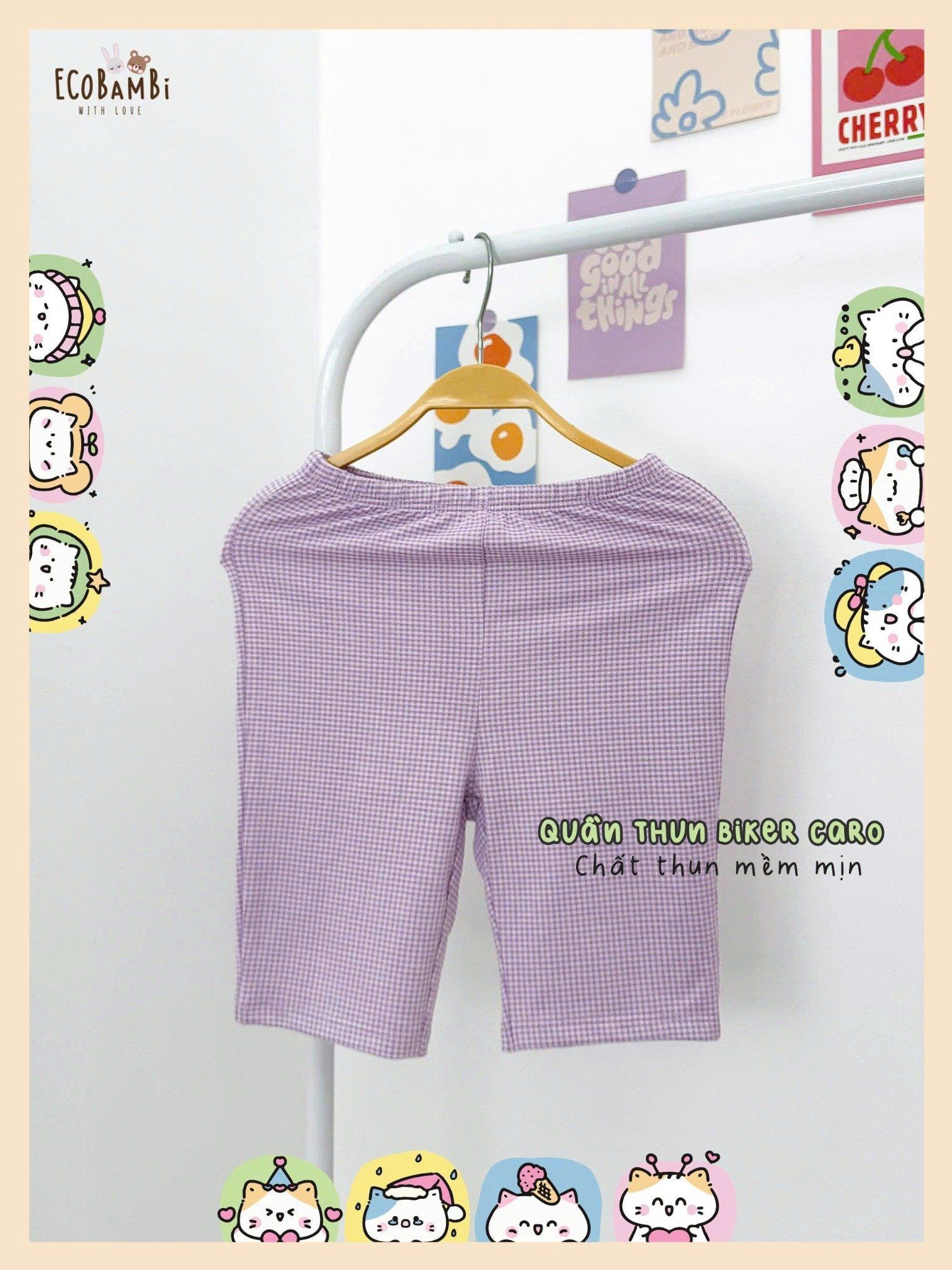  Quần biker thun caro bé gái - 8935334002173 