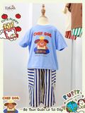 Bộ quần thô sọc đắp túi phối áo thun unisex ECOBAMBI - 8935334002234 