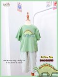  Bộ thun khủng long thun mịn - quần thô lửng bé trai ECOBAMBI - 8935334002265 