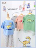  Bộ thun khủng long thun mịn - quần thô lửng bé trai ECOBAMBI - 8935334002265 