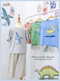  Bộ thun khủng long thun mịn - quần thô lửng bé trai ECOBAMBI - 8935334002265 