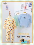  Bộ thun rib cotton họa tiết tay lỡ - quần lửng bé gái ECOBAMBI - 8935334002166 