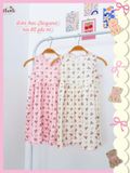  Đầm thun jacquard sát nách phối bèo bé gái ECOBAMBI - BB-24DAMBG041 - 8935334001848 