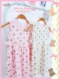  Đầm thun jacquard sát nách phối bèo bé gái ECOBAMBI - BB-24DAMBG041 - 8935334001848 
