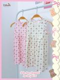  Đầm thun jacquard sát nách phối bèo bé gái ECOBAMBI - BB-24DAMBG041 - 8935334001848 
