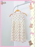  Đầm thun jacquard sát nách phối bèo bé gái ECOBAMBI - BB-24DAMBG041 - 8935334001848 