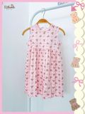  Đầm thun jacquard sát nách phối bèo bé gái ECOBAMBI - BB-24DAMBG041 - 8935334001848 