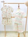  Pyjama cotton thô quần lửng bé gái ECOBAMBI - 8935334001855 