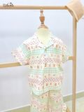  Pyjama cotton thô quần lửng bé gái ECOBAMBI - 8935334001855 