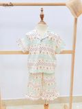 Pyjama cotton thô quần lửng bé gái ECOBAMBI - 8935334001855 