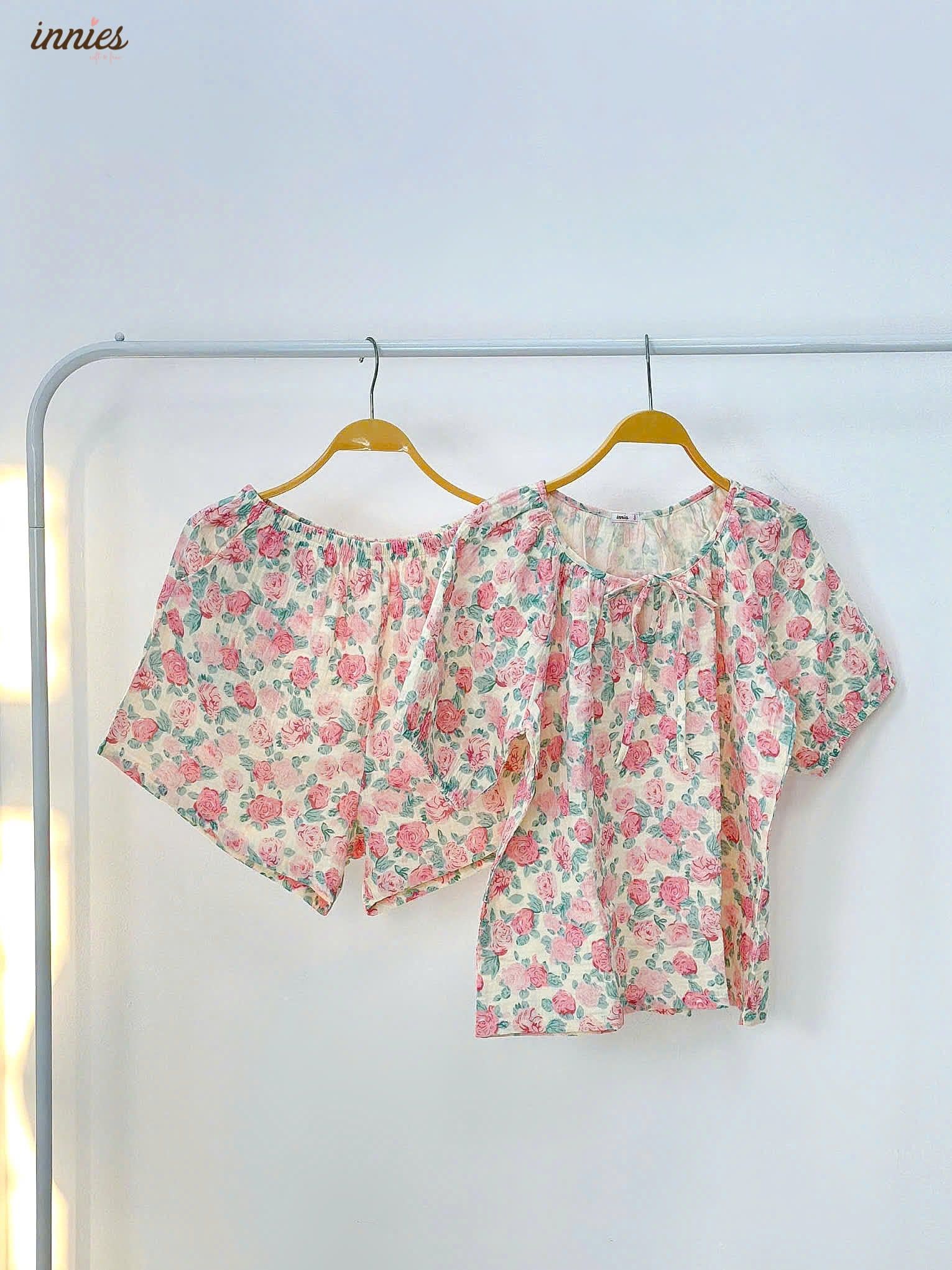  Bộ muslin tay lỡ - quần shorts nữ Innies - 8935334001145 