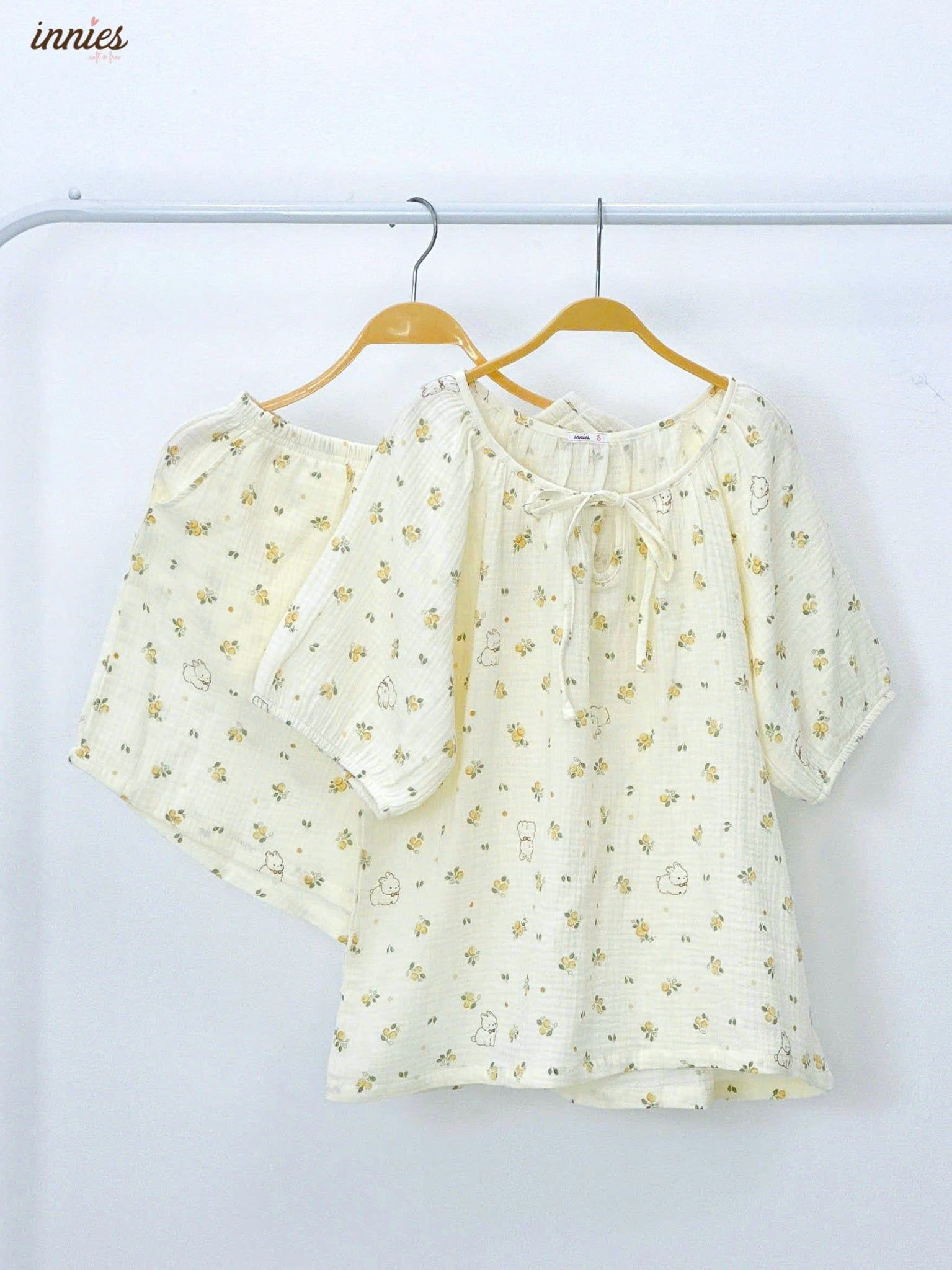  Bộ muslin tay lỡ - quần shorts nữ Innies - 8935334001145 