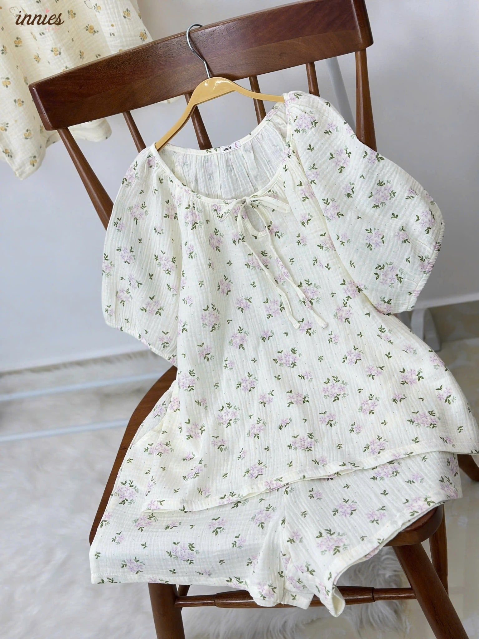  Bộ muslin tay lỡ - quần shorts nữ Innies - 8935334001145 