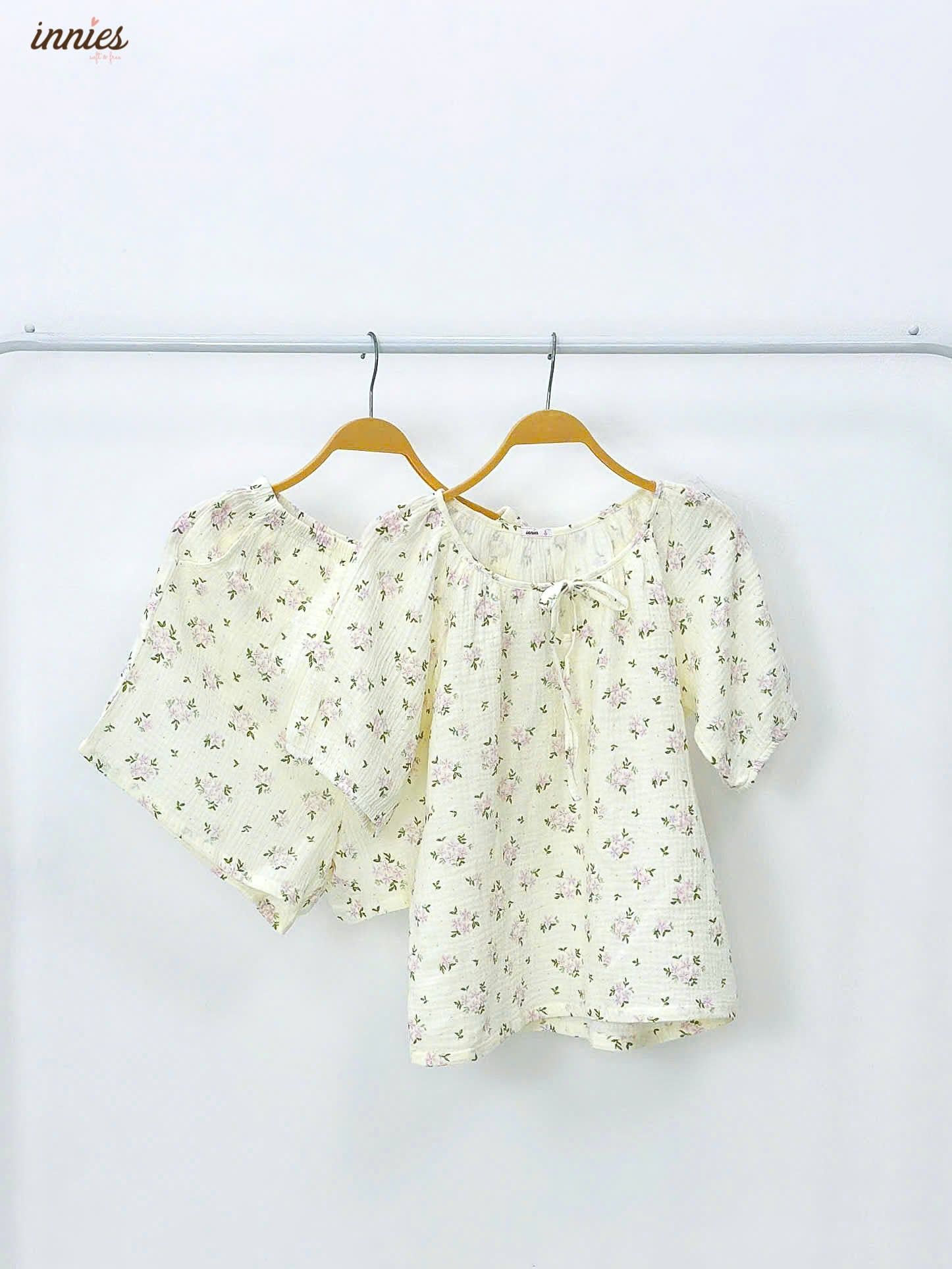  Bộ muslin tay lỡ - quần shorts nữ Innies - 8935334001145 
