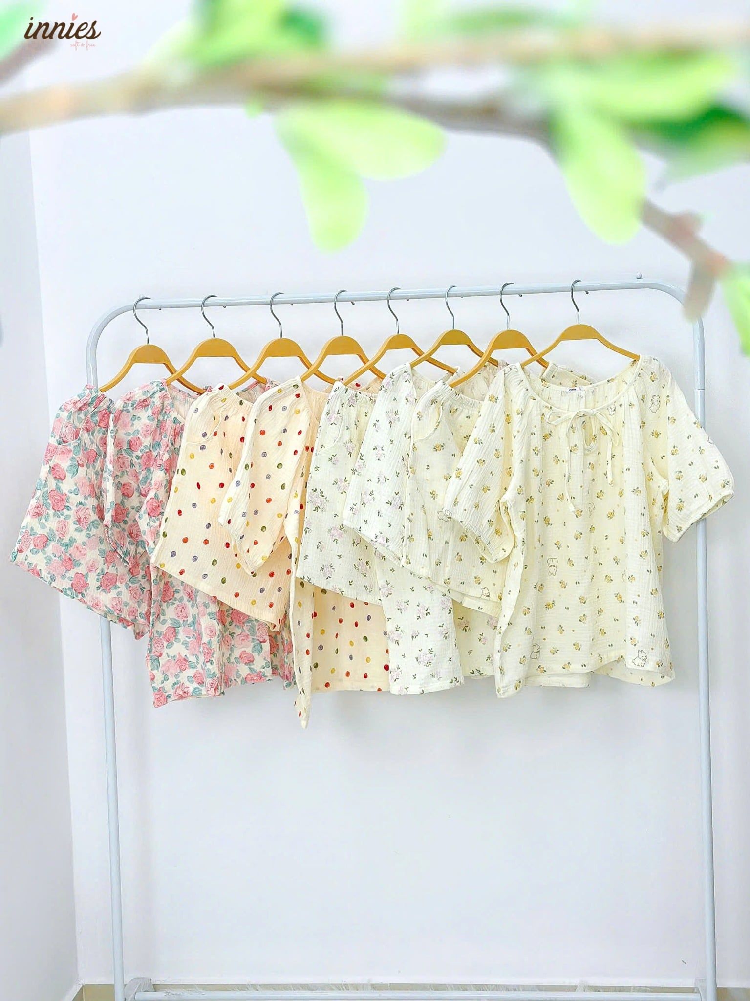  Bộ muslin tay lỡ - quần shorts nữ Innies - 8935334001145 