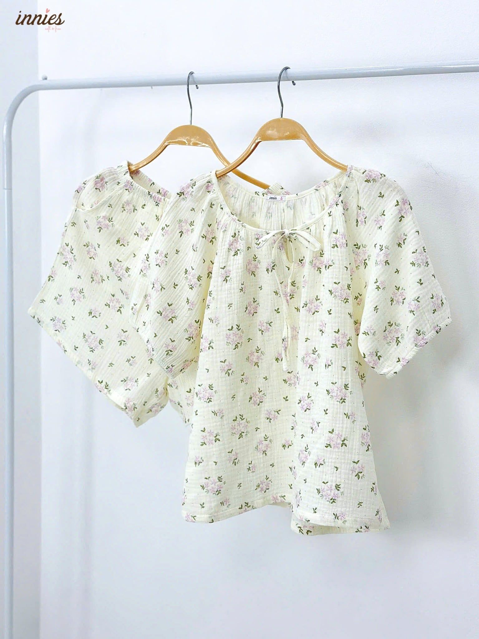  Bộ muslin tay lỡ - quần shorts nữ Innies - 8935334001145 