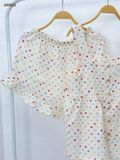  Bộ cotton muslin sát nách nút cài giữa - quần shorts bèo Nữ Innies IN-23BONU001 - 8935334000926 