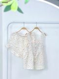  Bộ cotton muslin sát nách nút cài giữa - quần shorts bèo Nữ Innies IN-23BONU001 - 8935334000926 