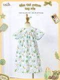  Đầm thô cotton tay ngắn dáng chữ A bé gái ECOBAMBI - 8935334002333 