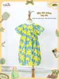  Đầm thô cotton tay ngắn dáng chữ A bé gái ECOBAMBI - 8935334002333 