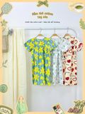  Đầm thô cotton tay ngắn dáng chữ A bé gái ECOBAMBI - 8935334002333 