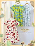  Đầm thô cotton tay ngắn dáng chữ A bé gái ECOBAMBI - 8935334002333 