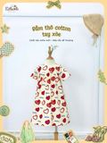  Đầm thô cotton tay ngắn dáng chữ A bé gái ECOBAMBI - 8935334002333 