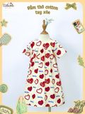  Đầm thô cotton tay ngắn dáng chữ A bé gái ECOBAMBI - 8935334002333 