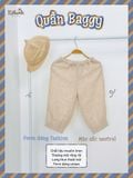  Quần baggy unisex muslin linen cho bé ECOBAMBI - 8935334001985 