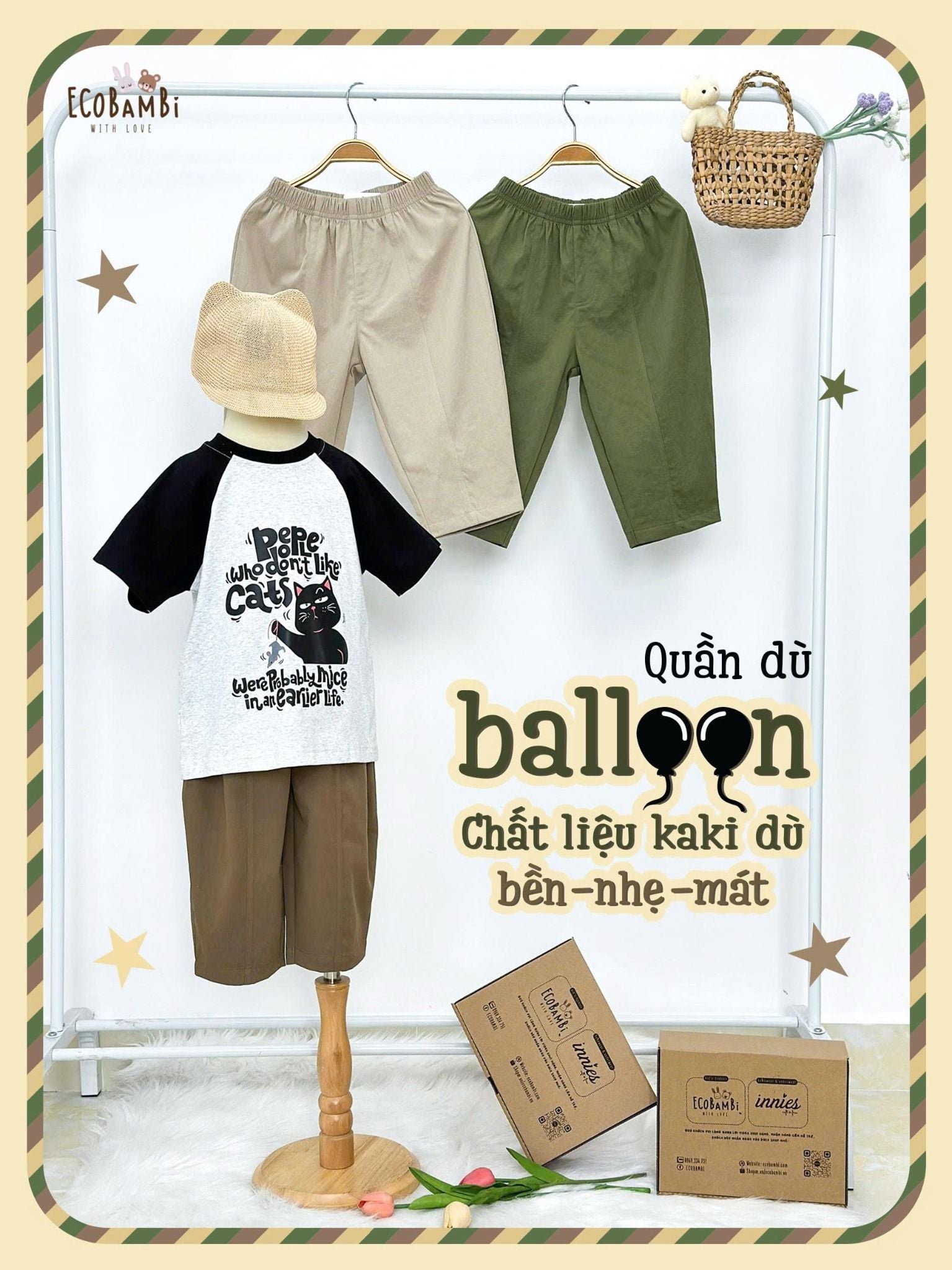  Quần dù mịn dáng balloon bé trai ECOBAMBI - 8935334002302 