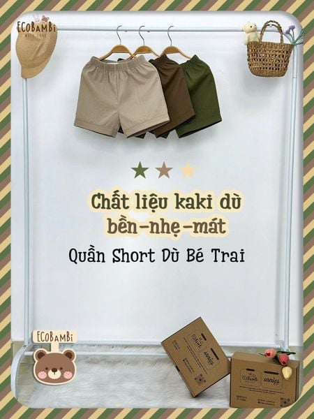  Quần dù mịn shorts bé trai ECOBAMBI - 8935334002319 
