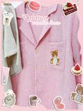  Pyjama muslin linen tay ngắn - quần shorts thêu gấu nữ Innies - 8935334002104 