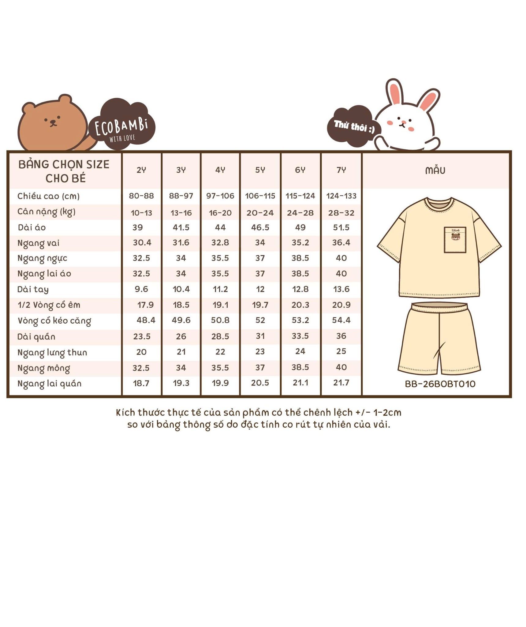  Bộ thun tay ngắn có túi bé trai - 8935334000520 