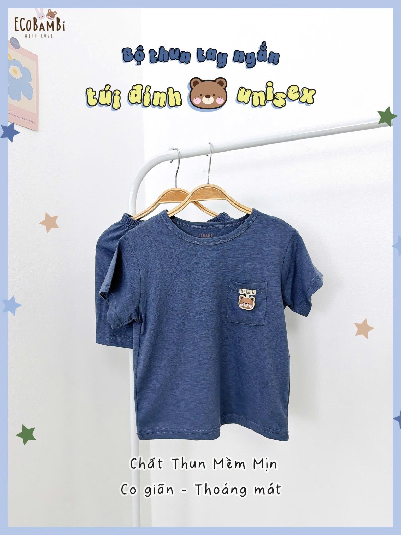  Bộ thun tay ngắn có túi bé trai - 8935334000520 