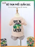  Bộ thun phối quần shorts sọc năng động bé trai ECOBAMBI - 8935334001701 