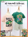  Bộ thun phối quần shorts sọc năng động bé trai ECOBAMBI - 8935334001701 