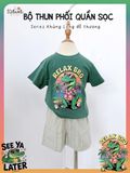  Bộ thun phối quần shorts sọc năng động bé trai ECOBAMBI - 8935334001701 