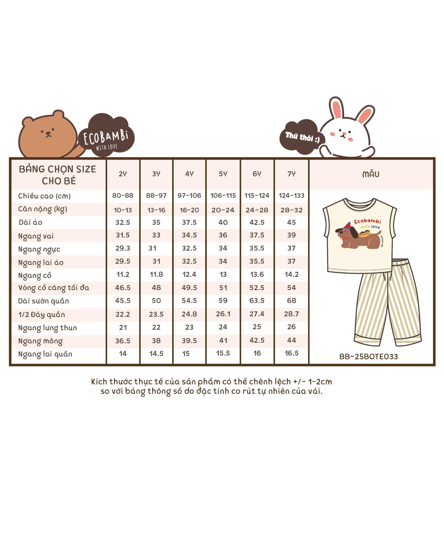  Bộ quần sọc baggy áo sát nách unisex ECOBAMBI - 8935334002180 