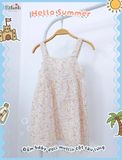  Đầm muslin 2 dây dáng babydoll bé gái ECOBAMBI - 8935334000988 