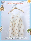  Đầm muslin 2 dây dáng babydoll bé gái ECOBAMBI - 8935334000988 