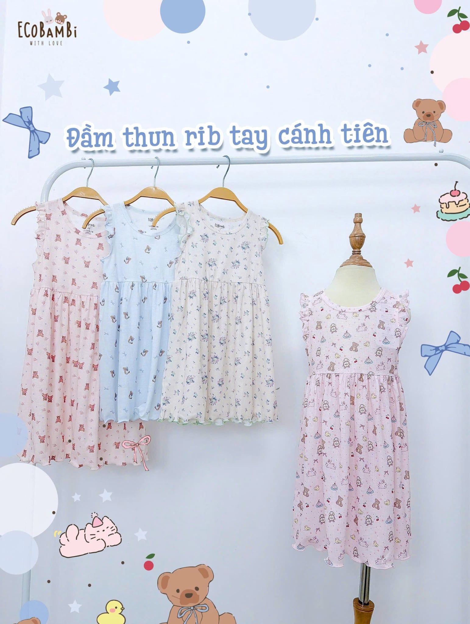  Đầm thun cánh tiên bé gái ECOBAMBI - 8935334001039 