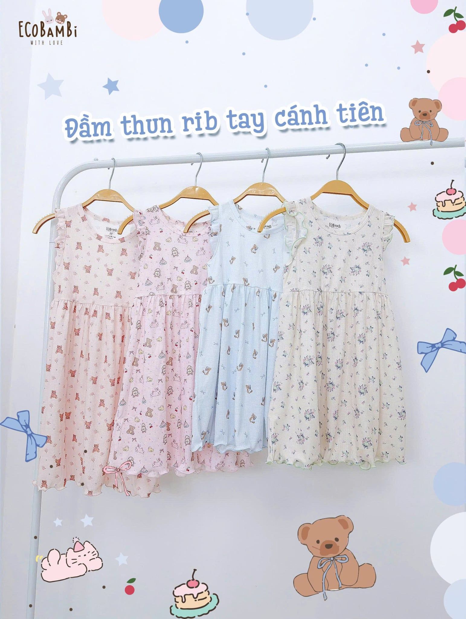  Đầm thun cánh tiên bé gái ECOBAMBI - 8935334001039 