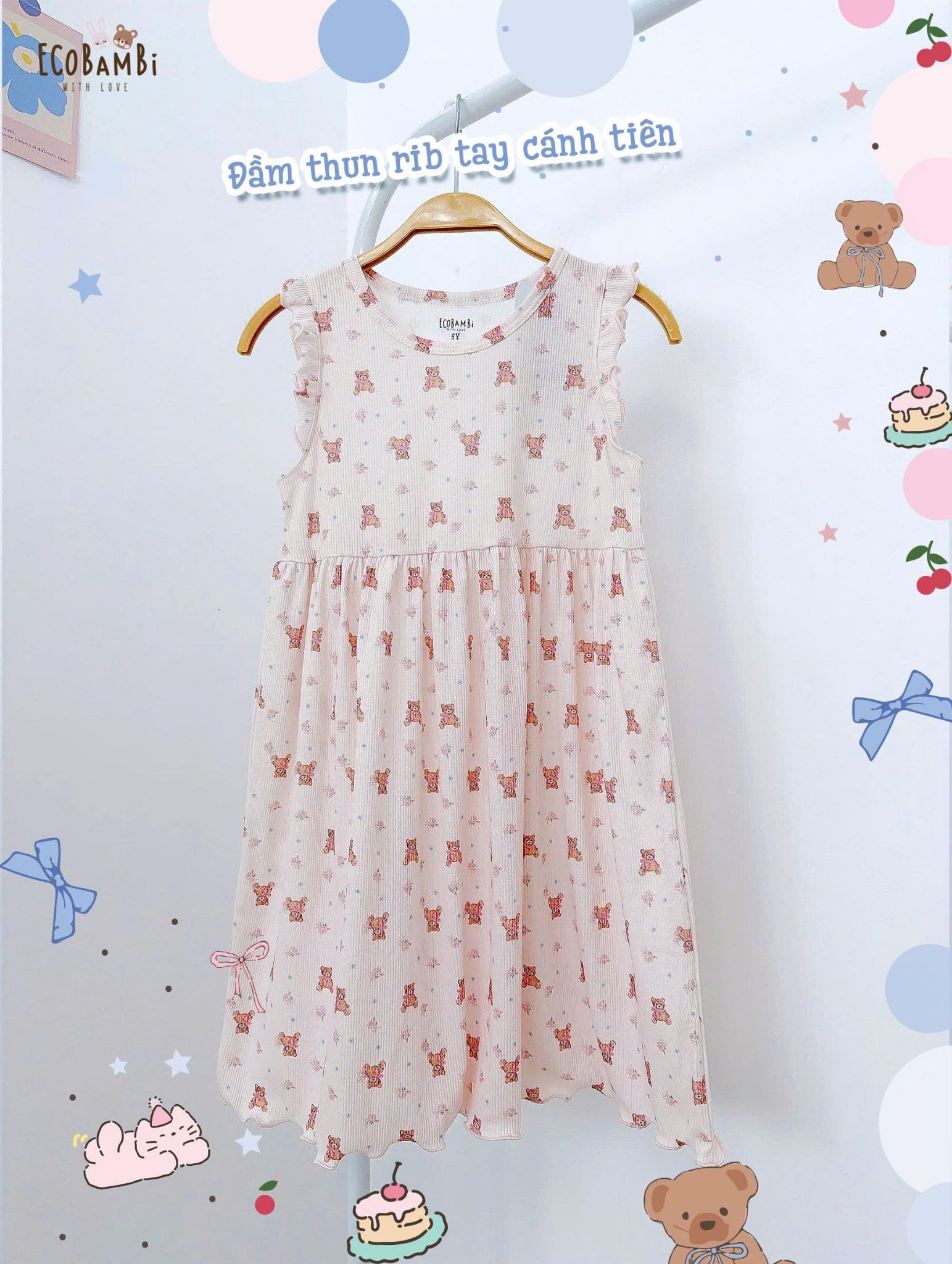  Đầm thun cánh tiên bé gái ECOBAMBI - 8935334001039 
