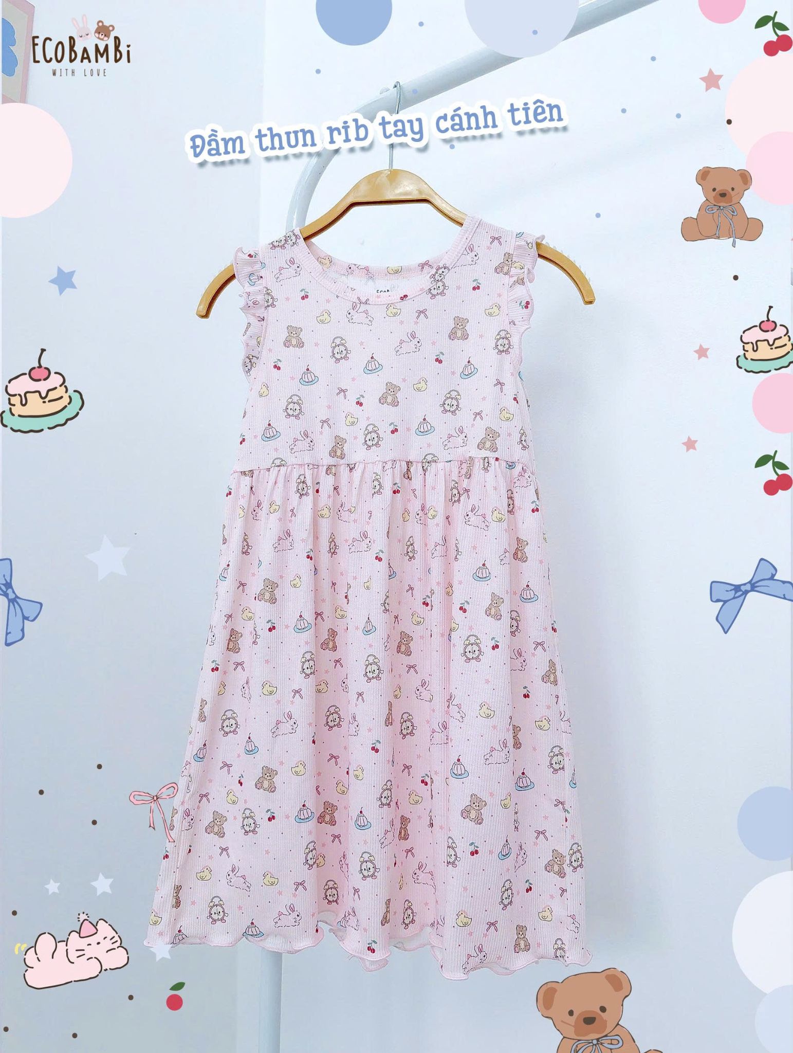  Đầm thun cánh tiên bé gái ECOBAMBI - 8935334001039 