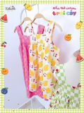  Đầm thô cotton 2 dây bản to bé gái ECOBAMBI - 8935334002357 