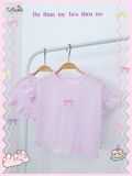  Bộ thun cotton tay ngắn - quần shorts phối bèo bé gái - 8935334000780 
