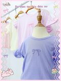  Bộ thun cotton tay ngắn - quần shorts phối bèo bé gái - 8935334000780 