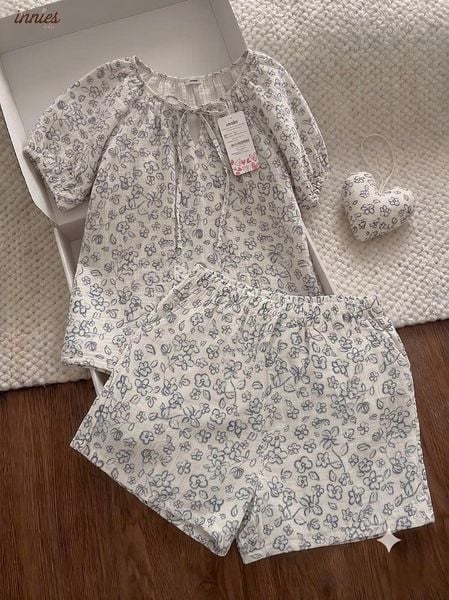  Bộ muslin tay lỡ - quần shorts nữ Innies - 8935334001145 